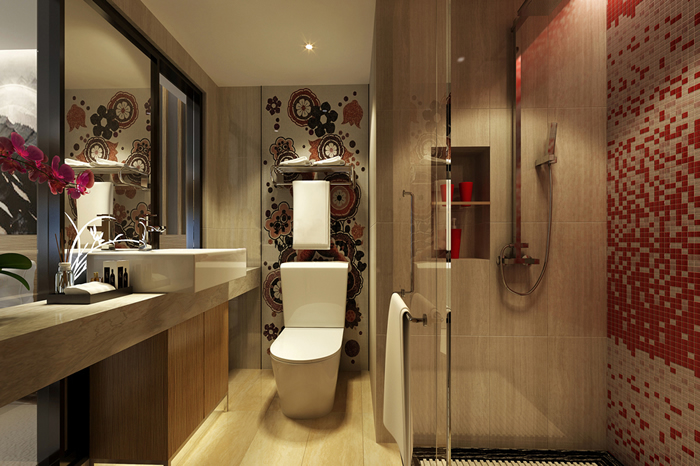 精品酒店裝修效果圖-酒店客房衛生間