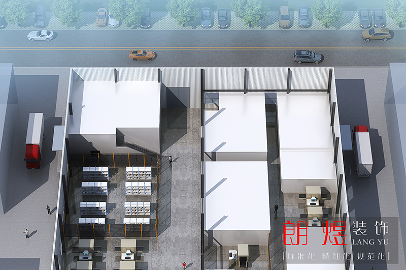 成都新都區工業園區2000平廠房裝修設計效果圖